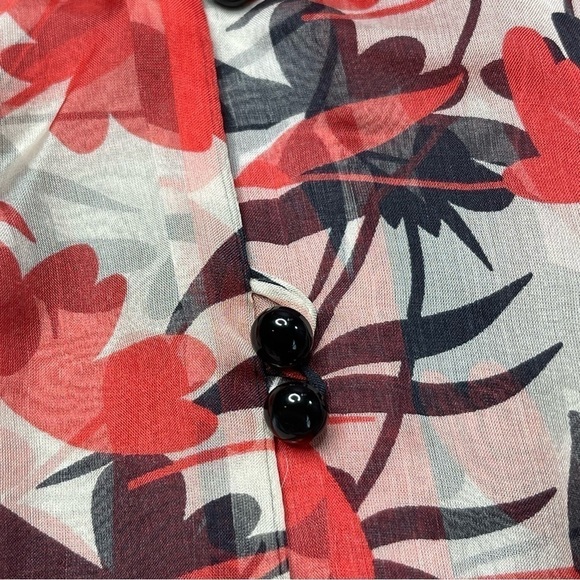 Milly of New York Sheer Silk Floral Blouse size 10 - Picture 4 of 16